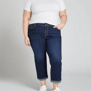 Lane Bryant Girlfriend Crop Jeans Dark Wash 24